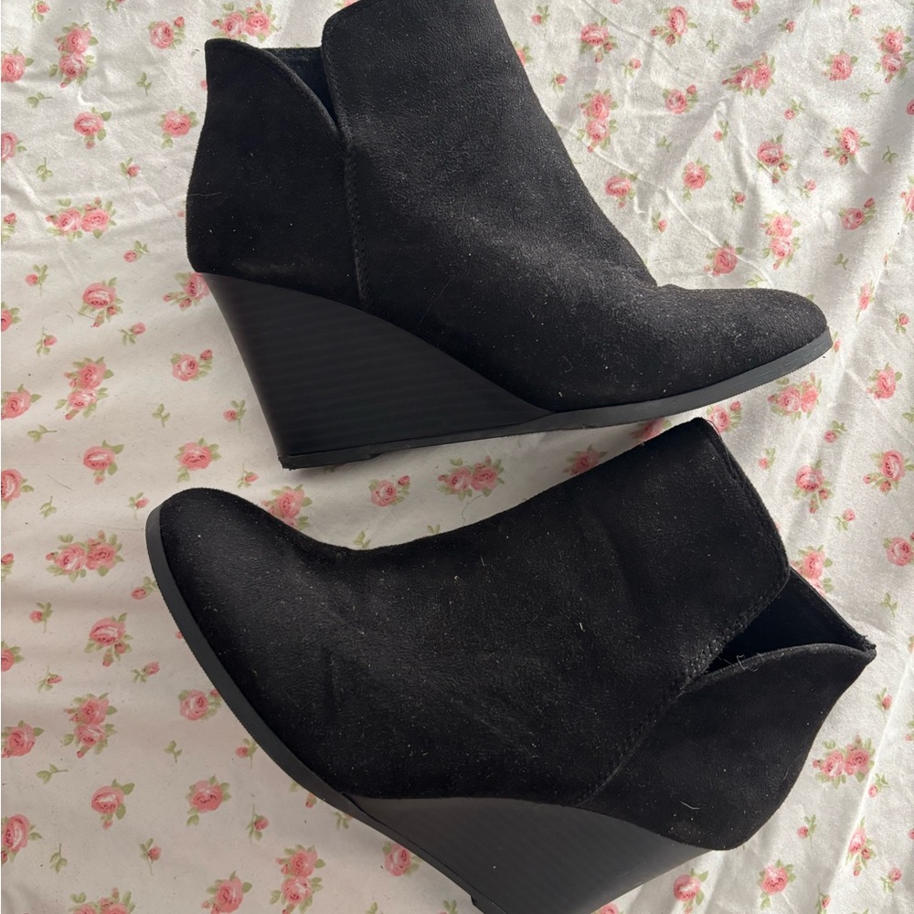 Women's Black Wedge Ankle Boots